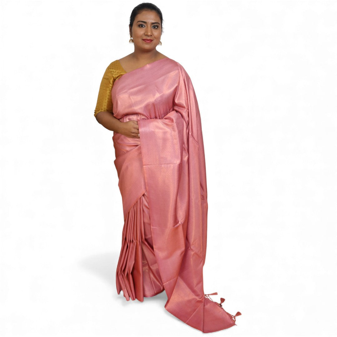 Soft Silk Saree – Hochwertige Handloom-Seide | Premium Weiche Seide Sari | Baby pink