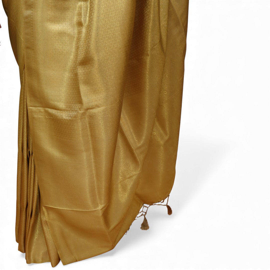 Soft Silk Saree – Hochwertige Handloom-Seide | Premium Weiche Seide Sari | gold