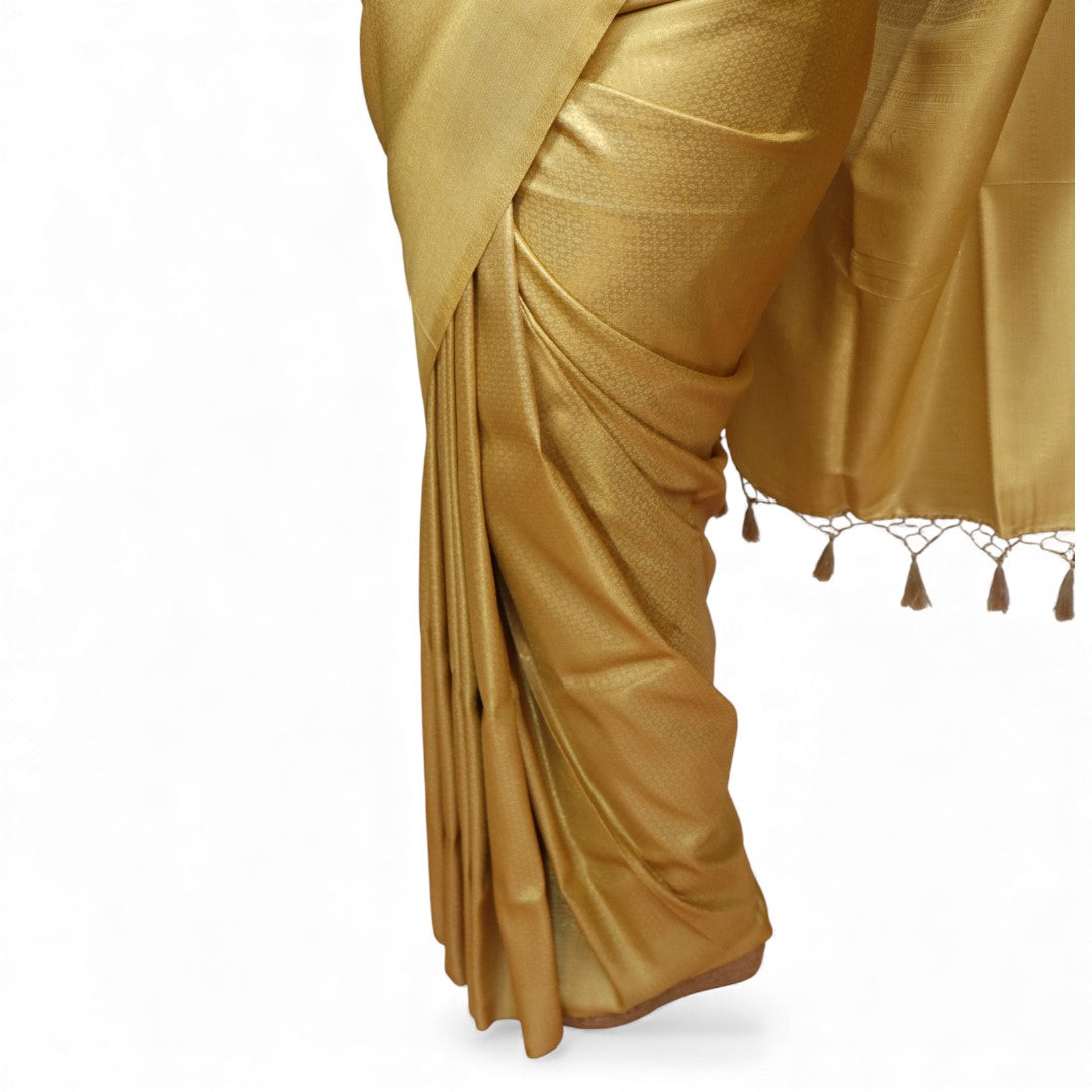 Soft Silk Saree – Hochwertige Handloom-Seide | Premium Weiche Seide Sari | gold