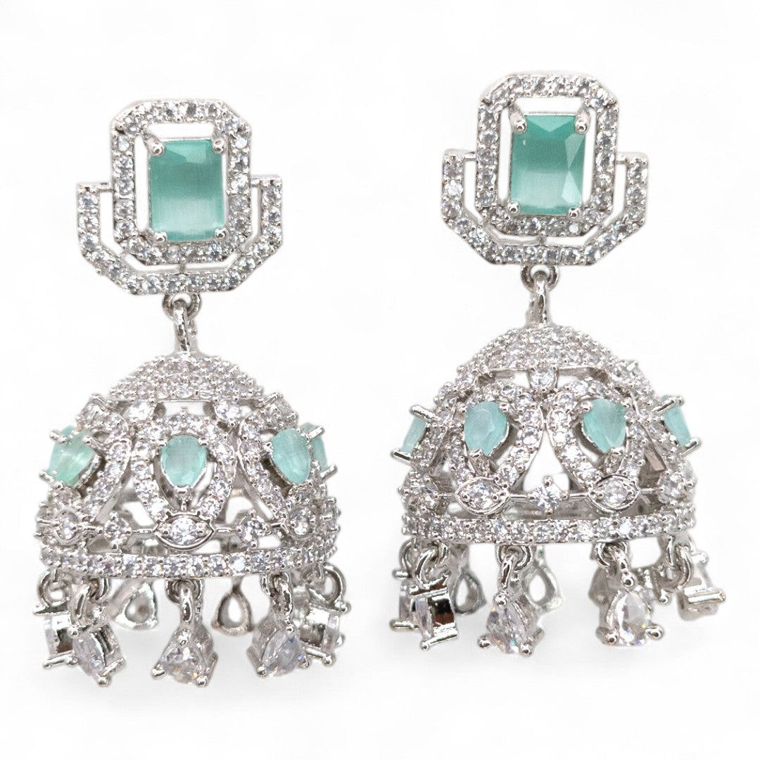 Jumkha Ohrringe - AD steine - Silber | mint