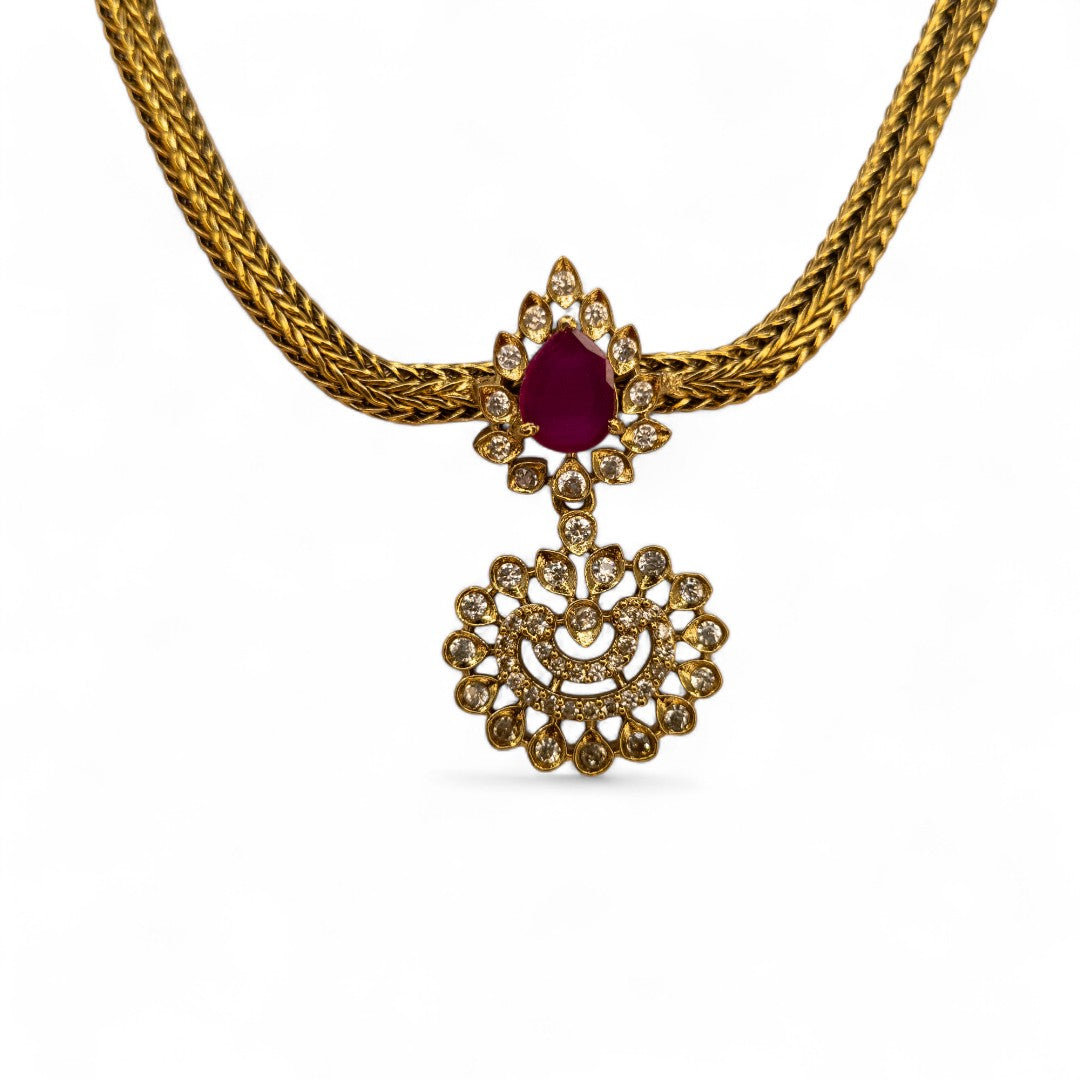 Trendy - Halskette mit Ohrringe - gold | Magenta