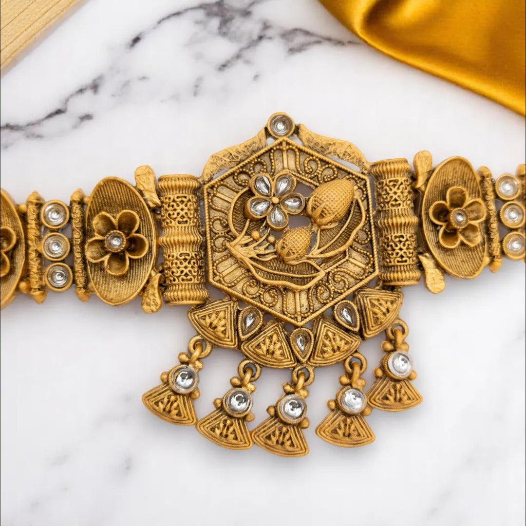 Tempel Choker Halskette mit Ohrringe