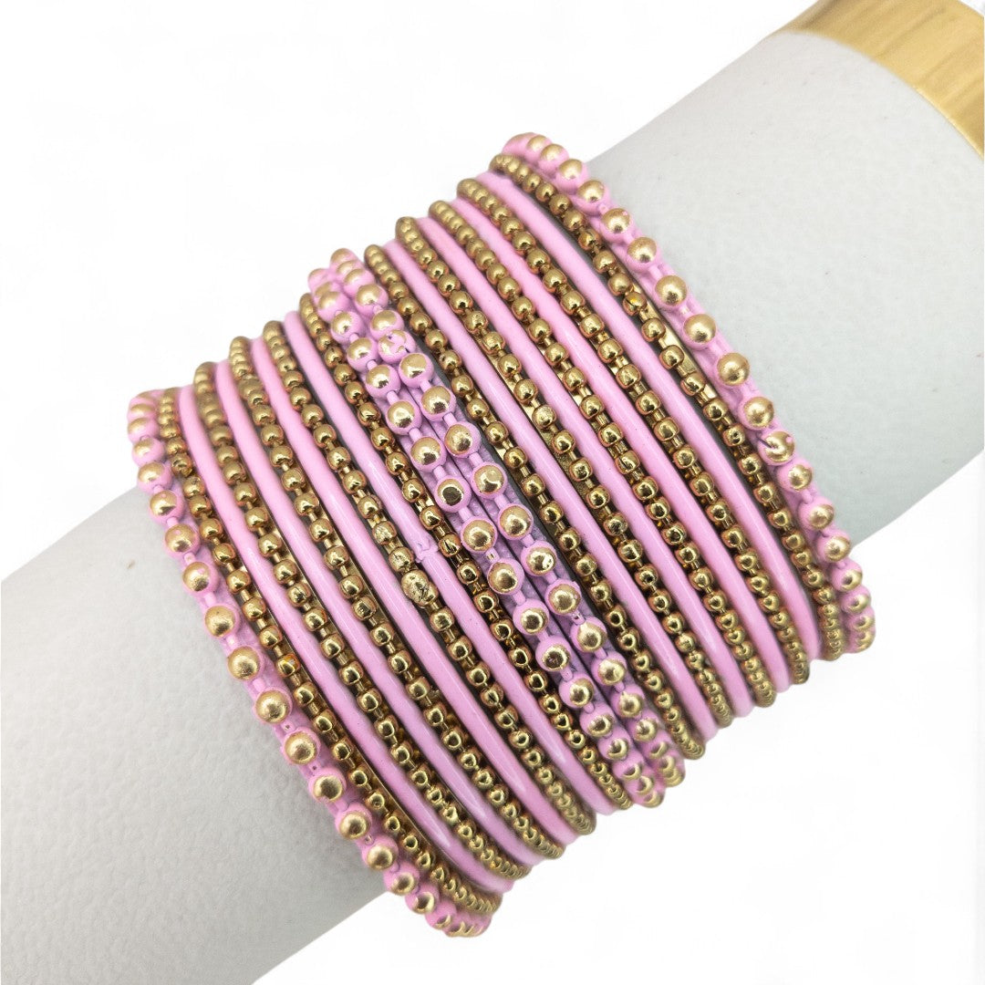 Armreifen Set - Metal Armreifen - Rosa