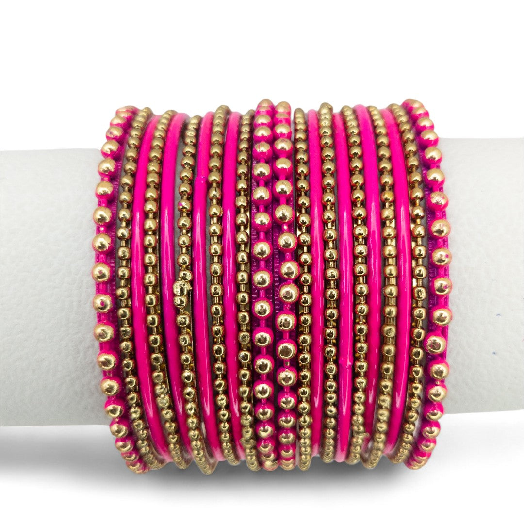 Armreifen Set - Metal Armreifen - magenta