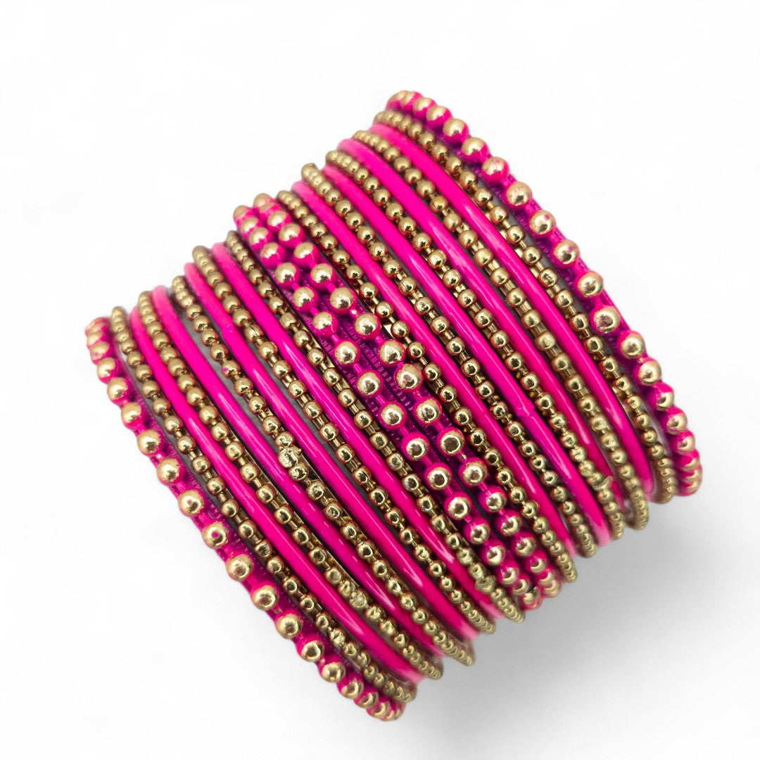 Armreifen Set - Metal Armreifen - magenta