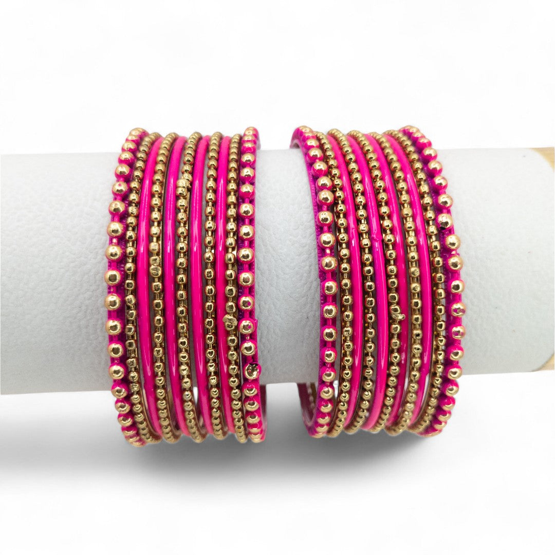 Armreifen Set - Metal Armreifen - magenta