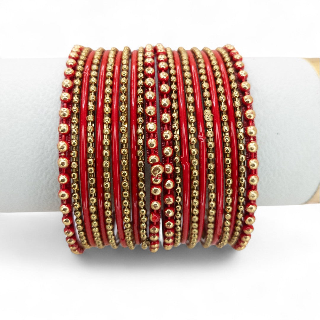 Armreifen Set - Metal Armreifen - Rot