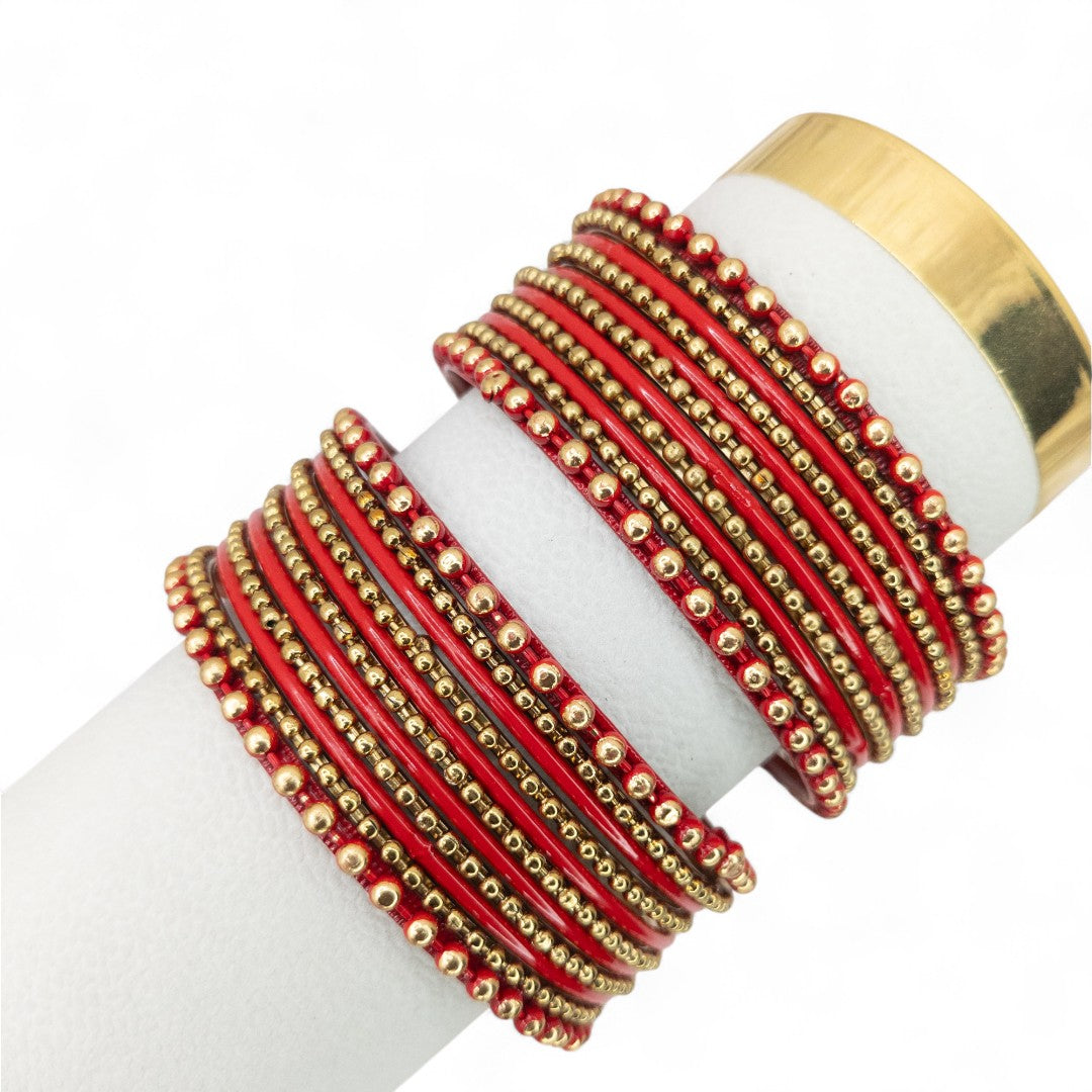 Armreifen Set - Metal Armreifen - Rot