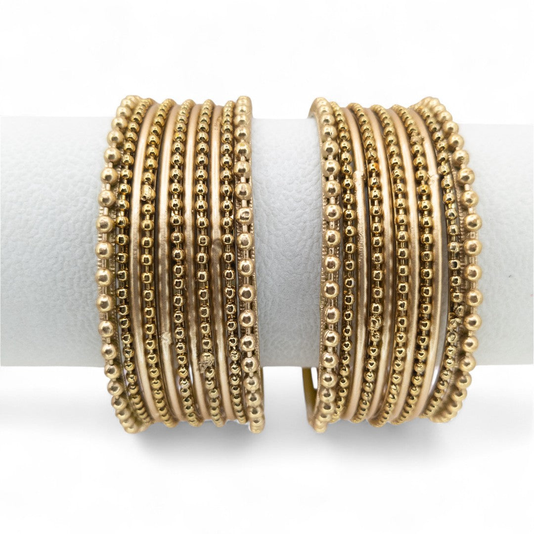 Armreifen Set - Metal Armreifen - gold