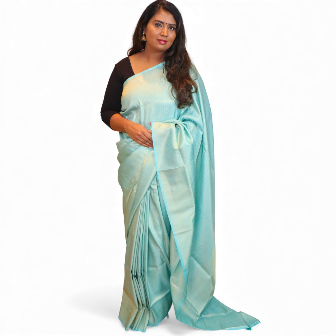 Soft Silk Saree – Hochwertige Handloom-Seide | Premium Weiche Seide Sari | Türkis