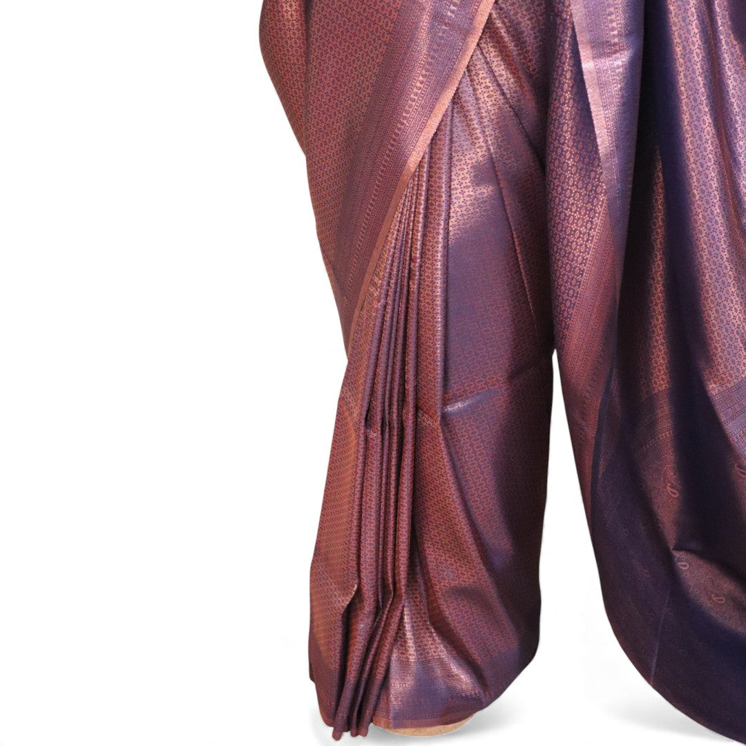 Soft Silk Saree – Hochwertige Handloom-Seide | Premium Weiche Seide Sari | Dunkel blau