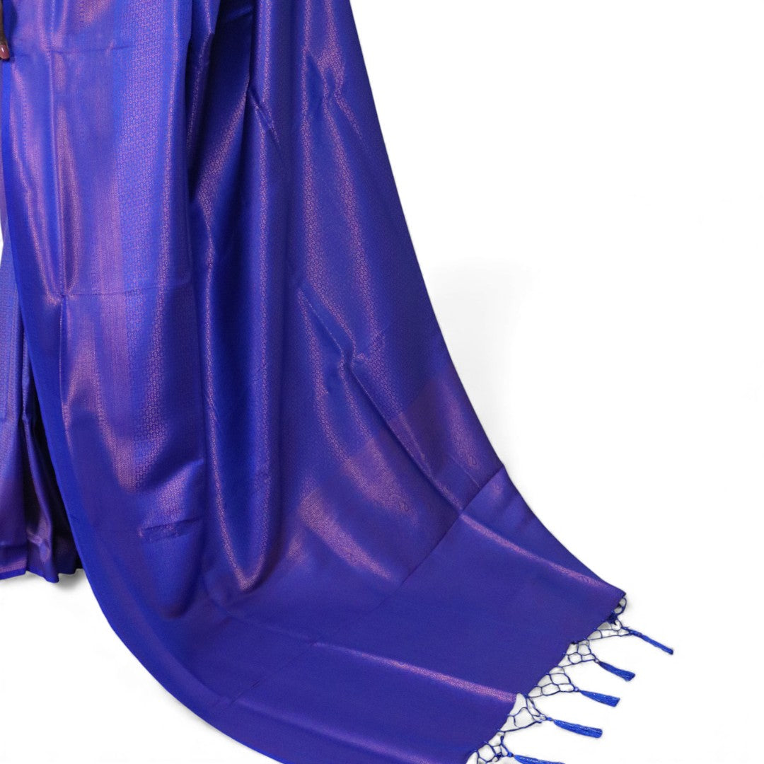 Soft Silk Saree – Hochwertige Handloom-Seide | Premium Weiche Seide Sari | Königsblau