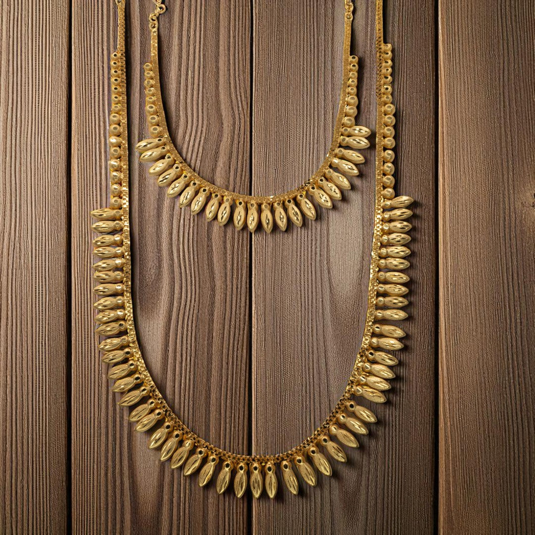 Vergoldete Halskette lang  - gold | Combo set