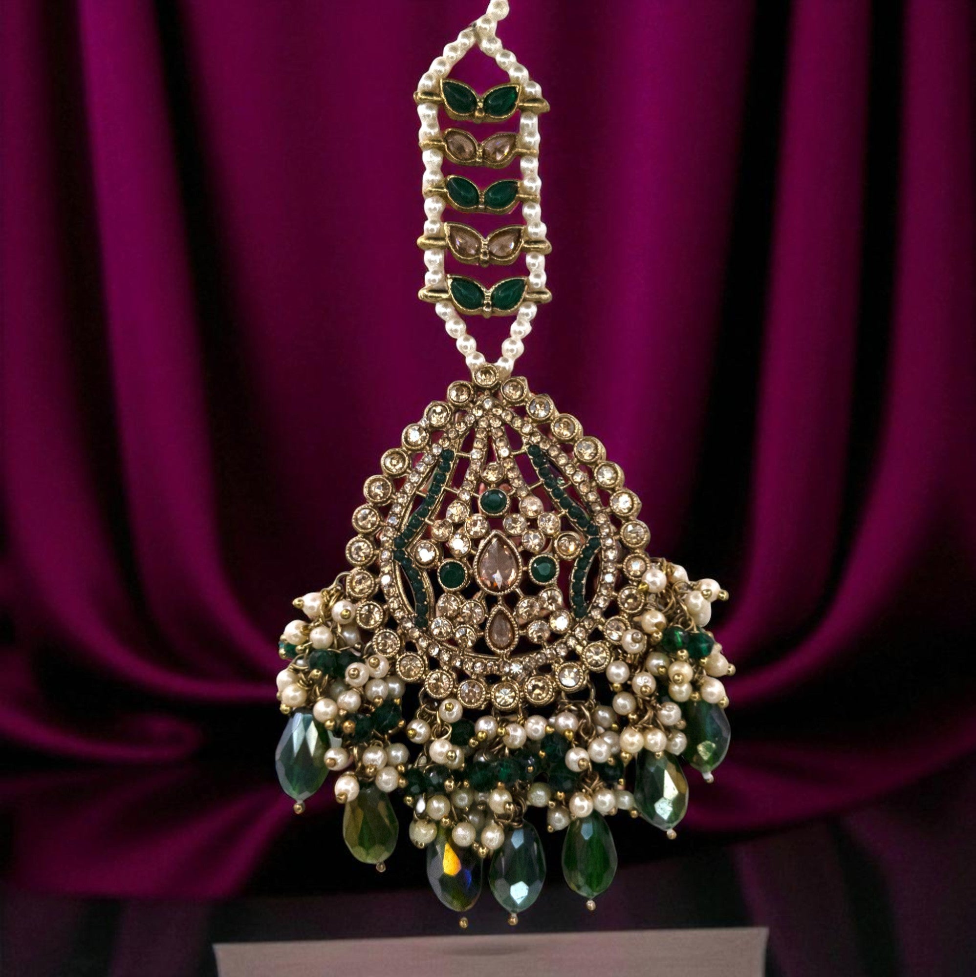Polki Silver Choker Necklace | with Earrings &amp; Tikka