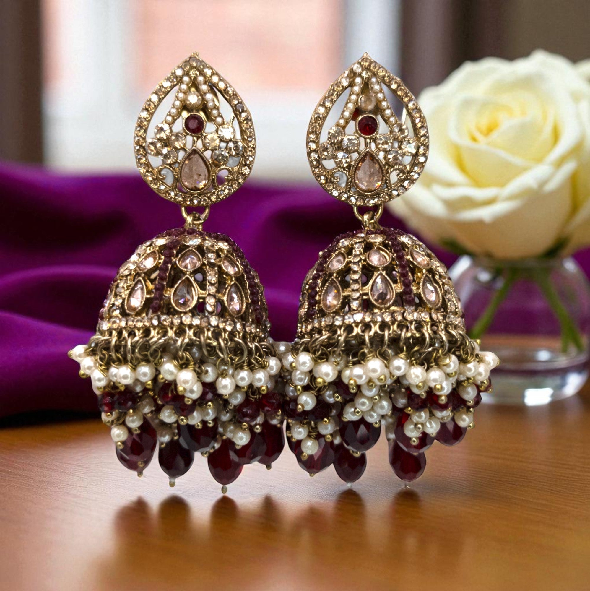Polki Silver Choker Necklace | with Earrings &amp; Tikka