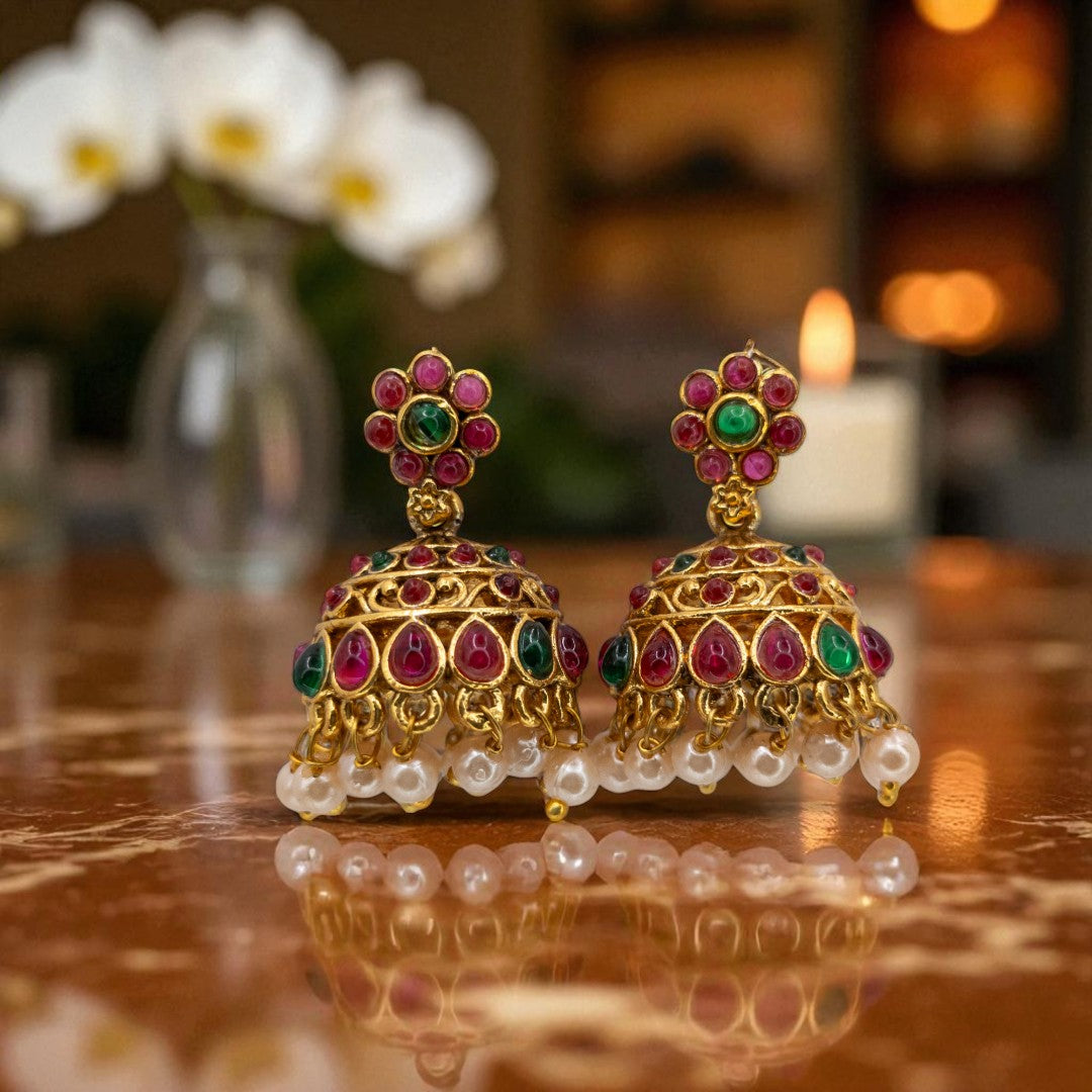 Temple Choker Necklace with Earrings
