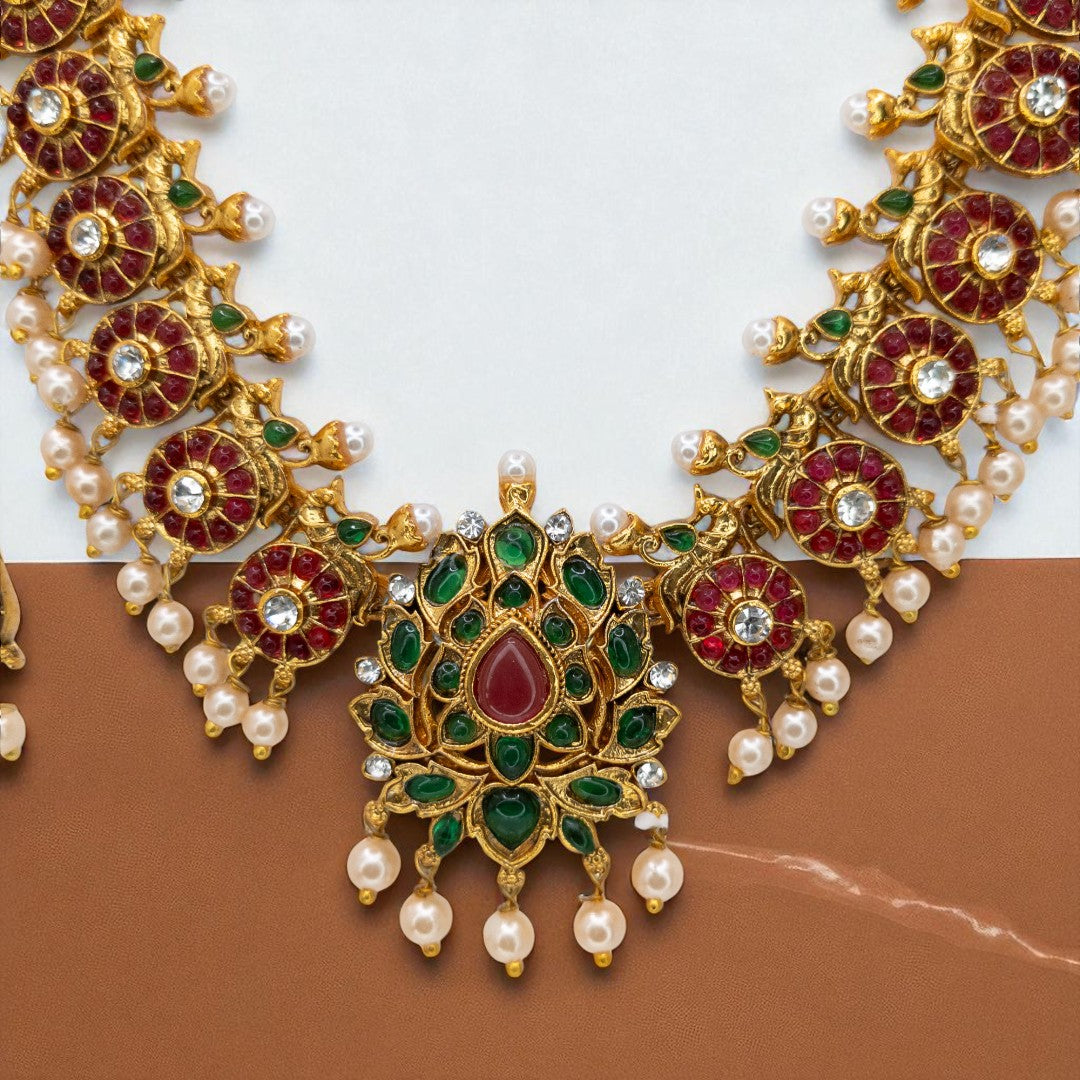 Temple Choker Necklace with Earrings