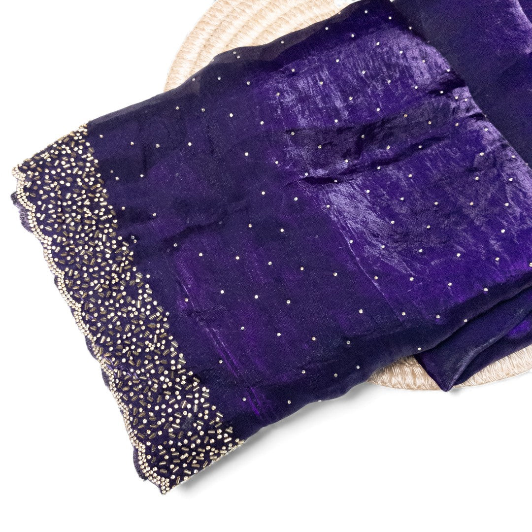 Space Silk Sarees – Premium | Edle, Weiche Seide in Perfektion | lila