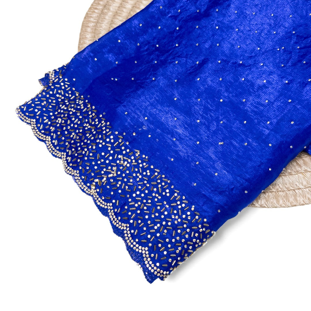 Space Silk Sarees – Premium | Edle, Weiche Seide in Perfektion | Königsblau