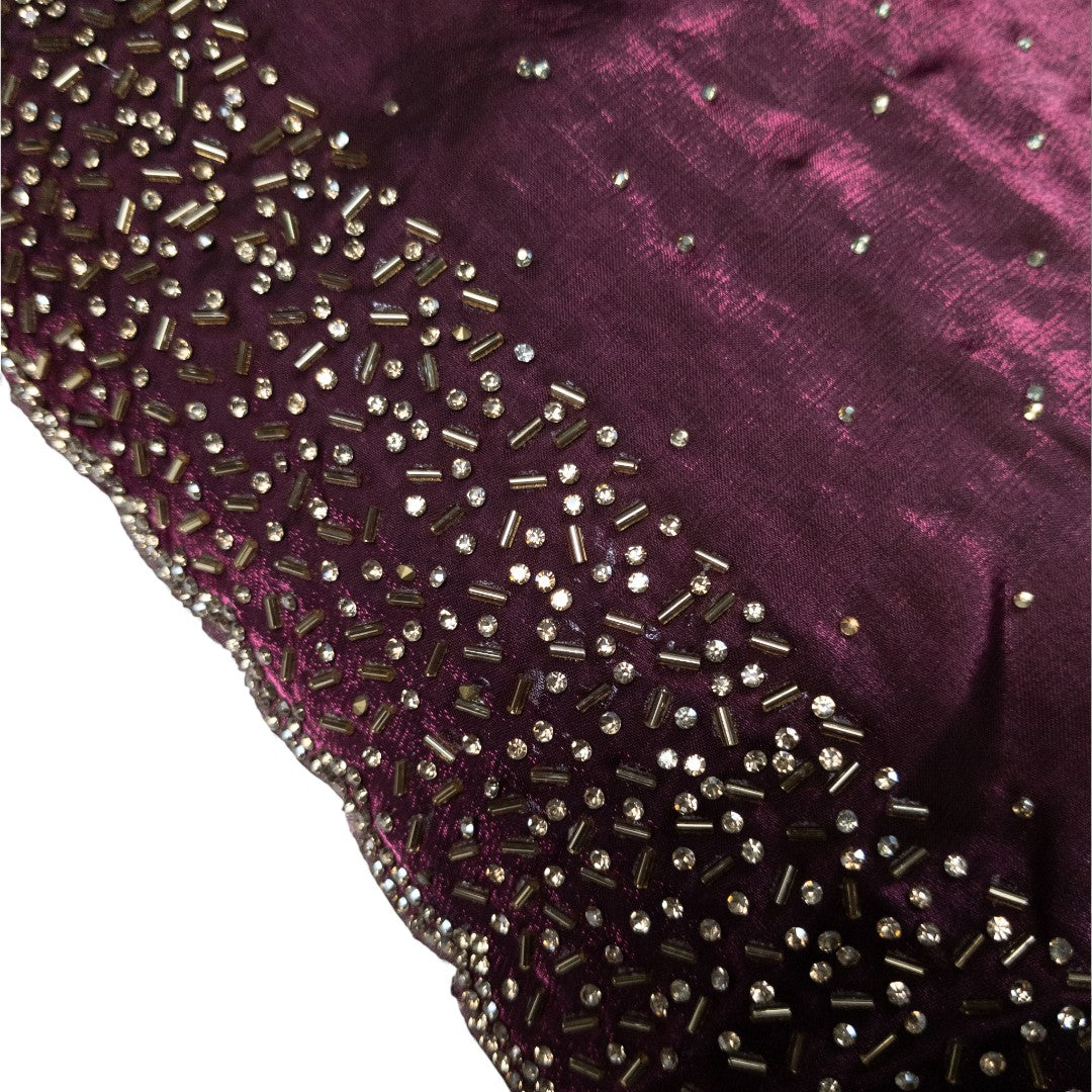 Space Silk Sarees – Premium | Edle, Weiche Seide in Perfektion | Magenta grau dual shade