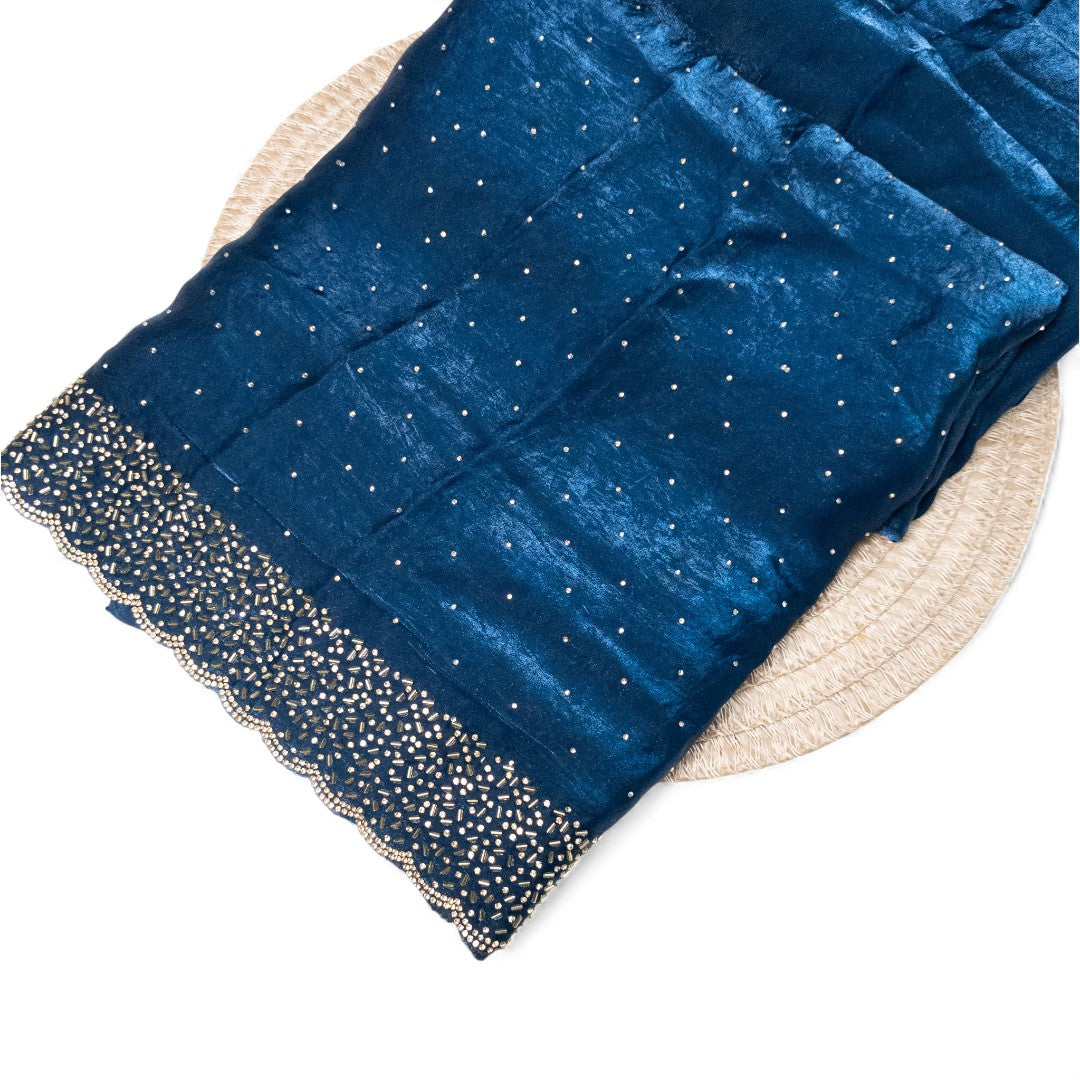 Space Silk Sarees – Premium | Edle, Weiche Seide in Perfektion | dunkel blau