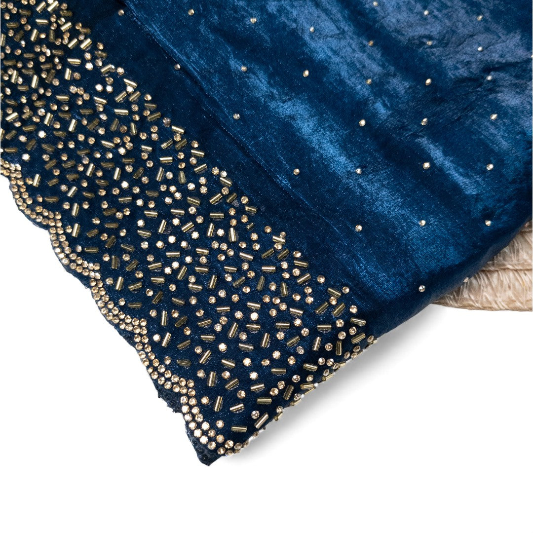 Space Silk Sarees – Premium | Edle, Weiche Seide in Perfektion | dunkel blau