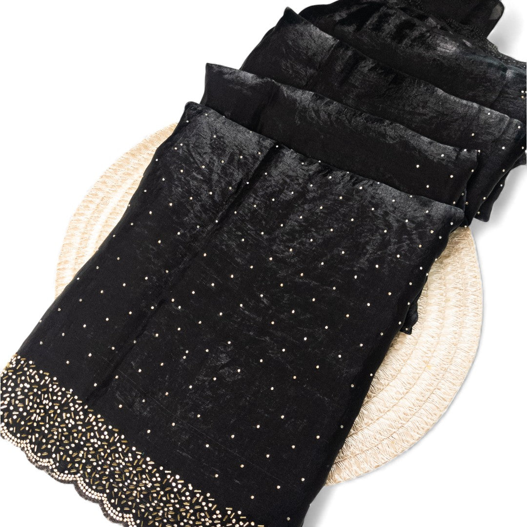 Space Silk Sarees – Premium | Edle, Weiche Seide in Perfektion | schwarz