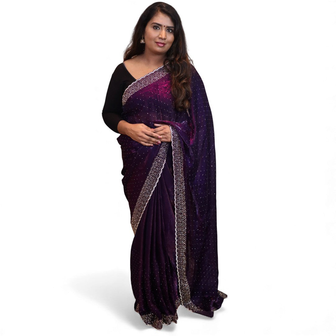 Space Silk Sarees – Premium | Edle, Weiche Seide in Perfektion | lila