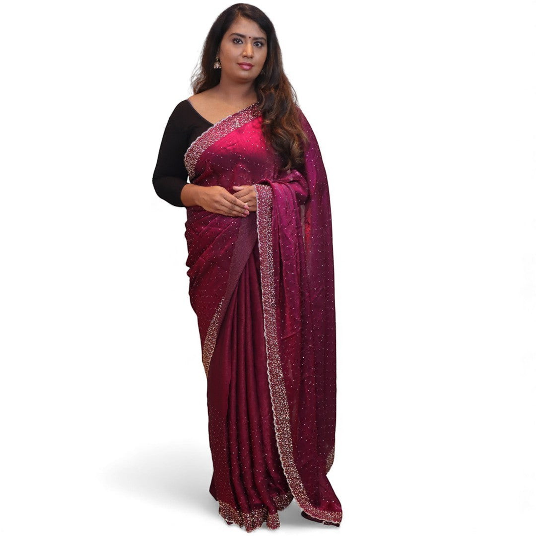 Space Silk Sarees – Premium | Edle, Weiche Seide in Perfektion | Magenta