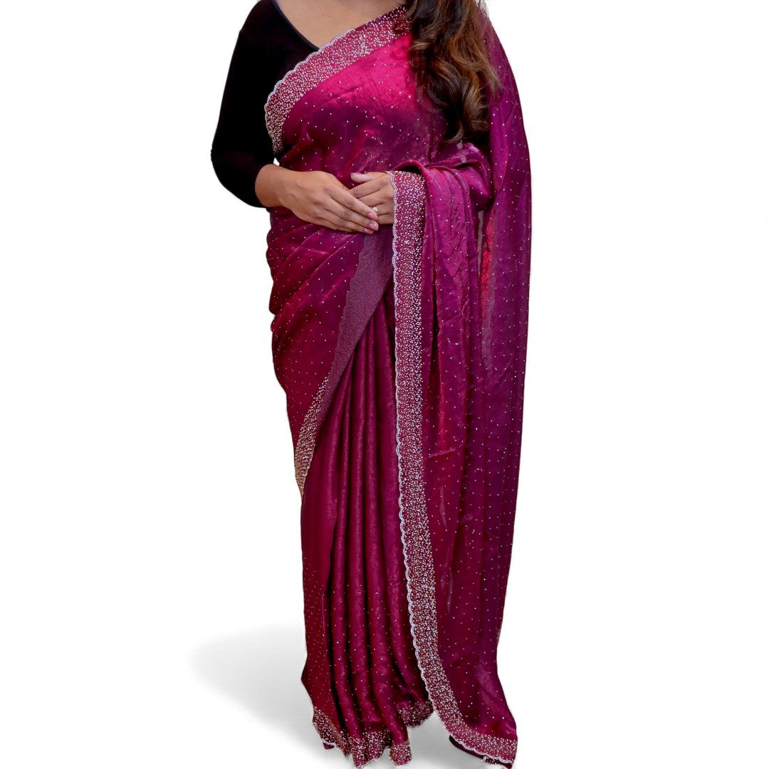 Space Silk Sarees – Premium | Edle, Weiche Seide in Perfektion | Magenta