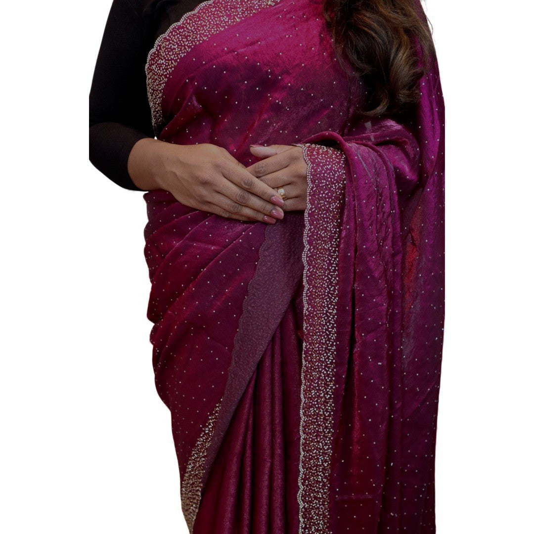 Space Silk Sarees – Premium | Edle, Weiche Seide in Perfektion | Magenta