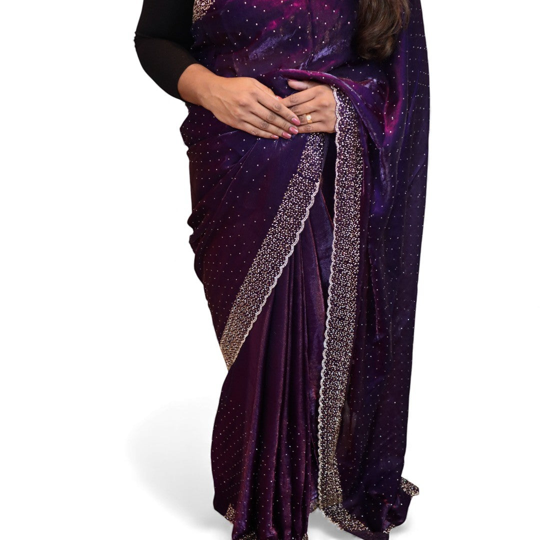 Space Silk Sarees – Premium | Edle, Weiche Seide in Perfektion | lila