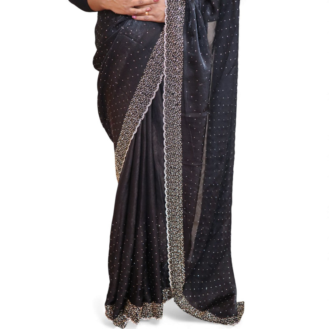 Space Silk Sarees – Premium | Edle, Weiche Seide in Perfektion | schwarz