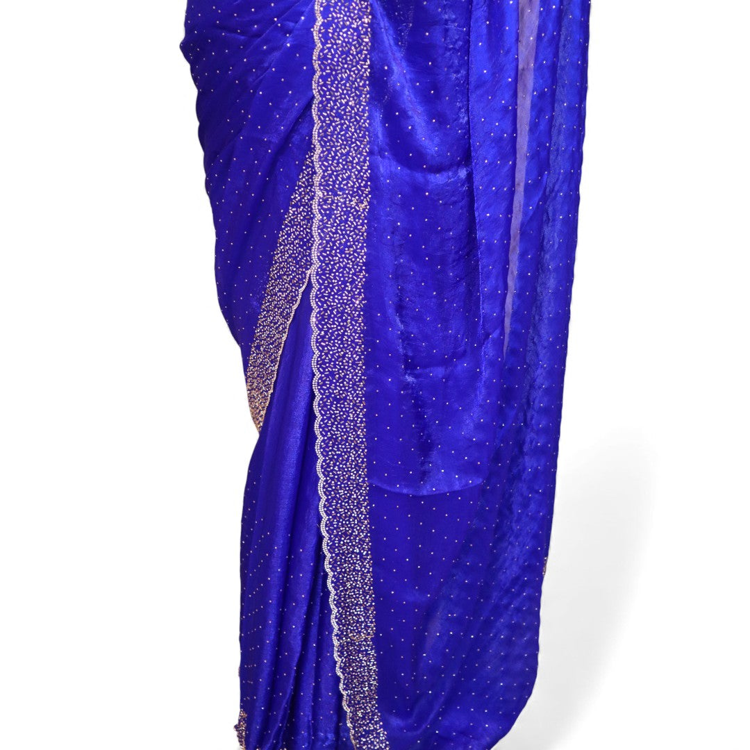 Space Silk Sarees – Premium | Edle, Weiche Seide in Perfektion | Königsblau
